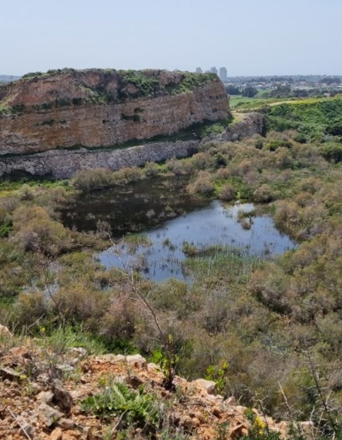 The view is from the Binyamina quarry cliff