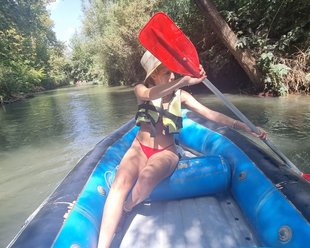 Hadara was kayaking in the Jordan River